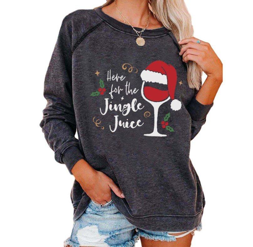 Christmas Round Neck Sweater Printing Truck Gift  Women Christmas Sweatshirt