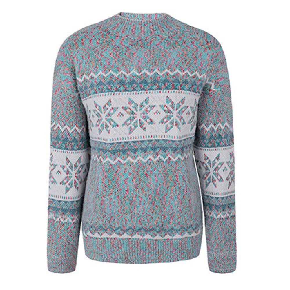 Women Ugly Christmas Sweaters Long Sleeves Knit Turtleneck Print Loose Pullover Tops