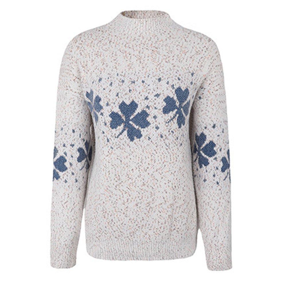 Women Ugly Christmas Sweaters Half Turtleneck Snowflake Top