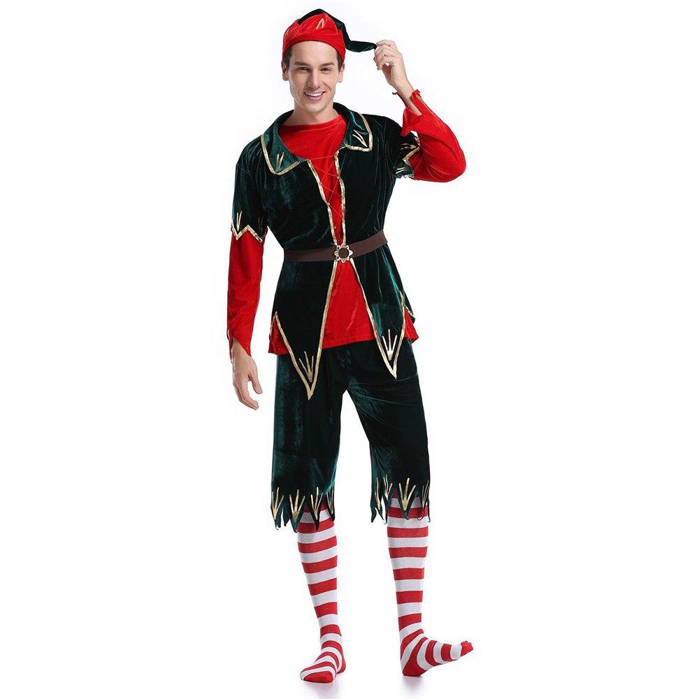 Men's Christmas Costume Classic Santa Clown Four-piece Suit