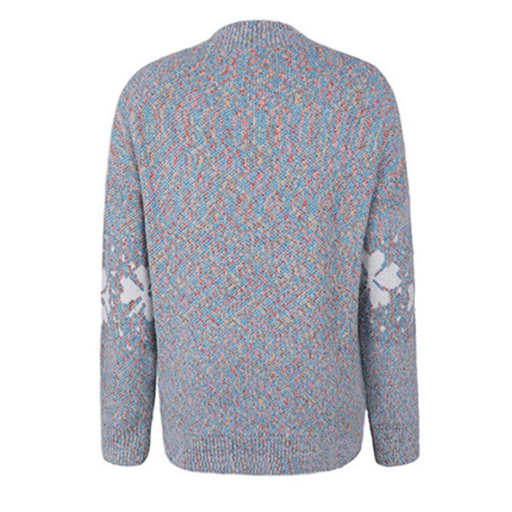 Women Ugly Christmas Sweaters Half Turtleneck Snowflake Top