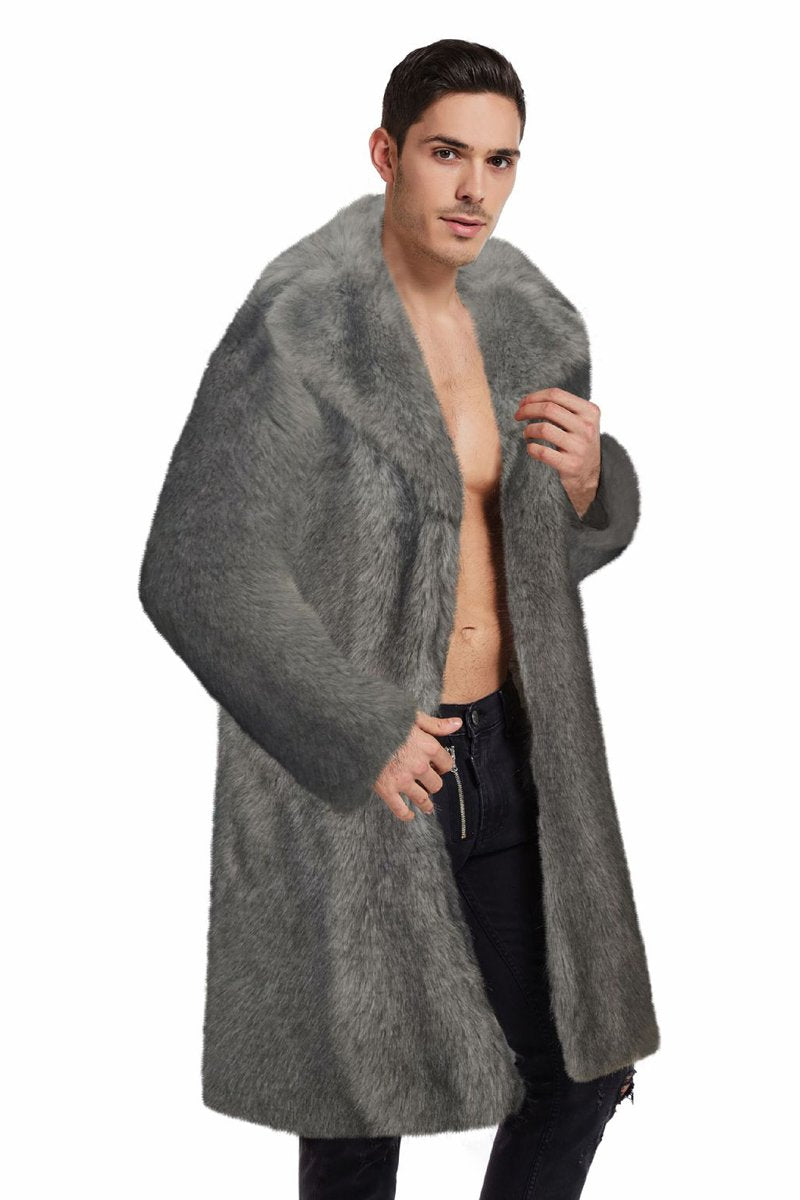 Men's Doll Fur Long Coat Costume Faux Fur