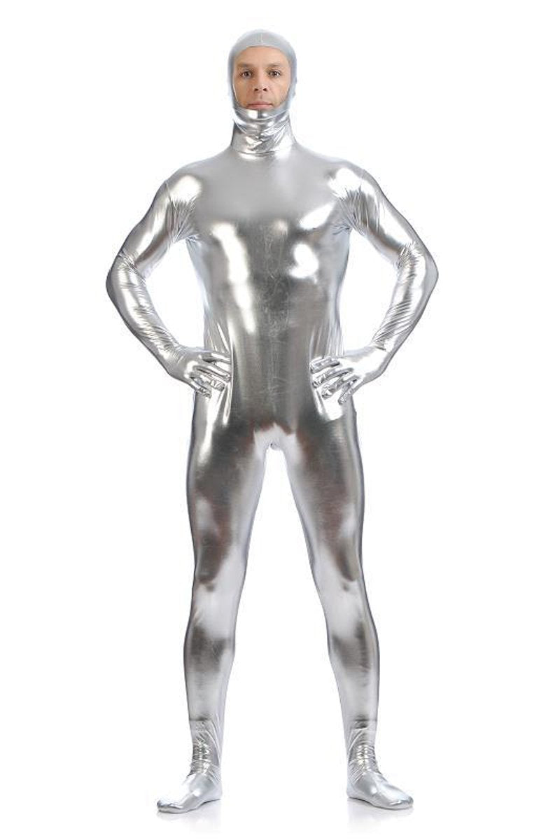 Men's Show Face Jumpsuit Gummed Zentai Catsuits