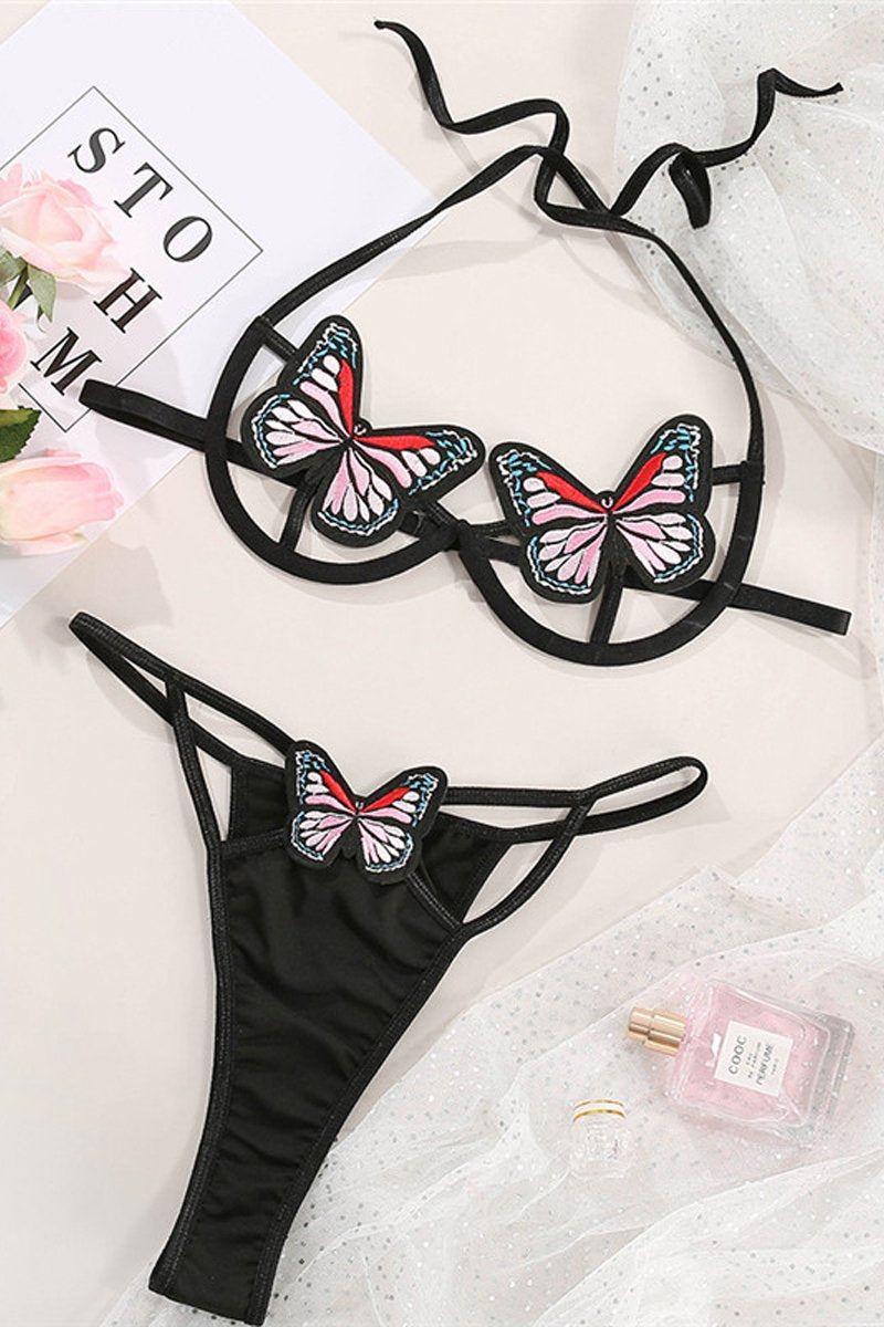 Butterfly Bra and Panty Women Lingerie Set