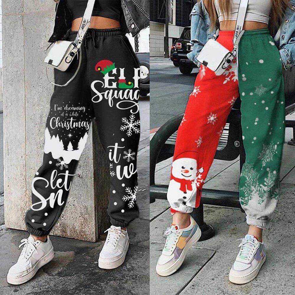 Christmas Costumes Printed Loose Fitness Sports Harem Pants Women's Clothing