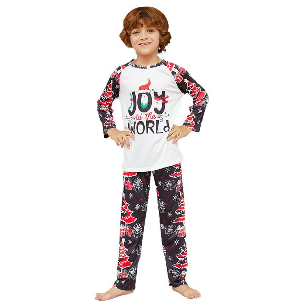 Cartoon Letters Christmas Tree Print Family Couples Matching Pajamas Party Sets - ciclove