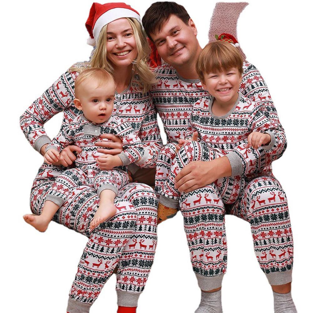 Lucky Elk Happy Christmas Family Couples Matching Pajamas Party Sets - ciclove