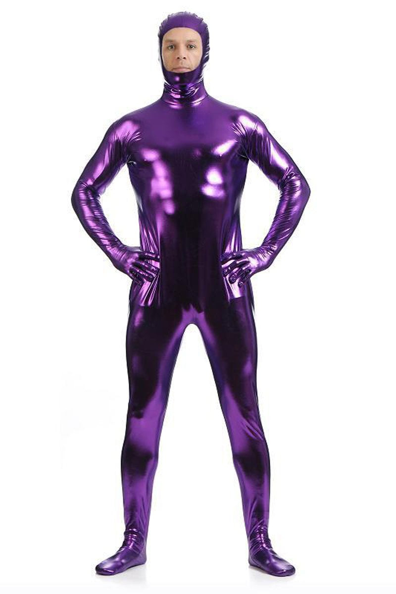 Men's Show Face Jumpsuit Gummed Zentai Catsuits