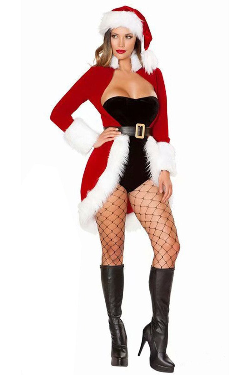 Women Christmas Costume Tuxedo Dress and Jumpsuit Costume Set