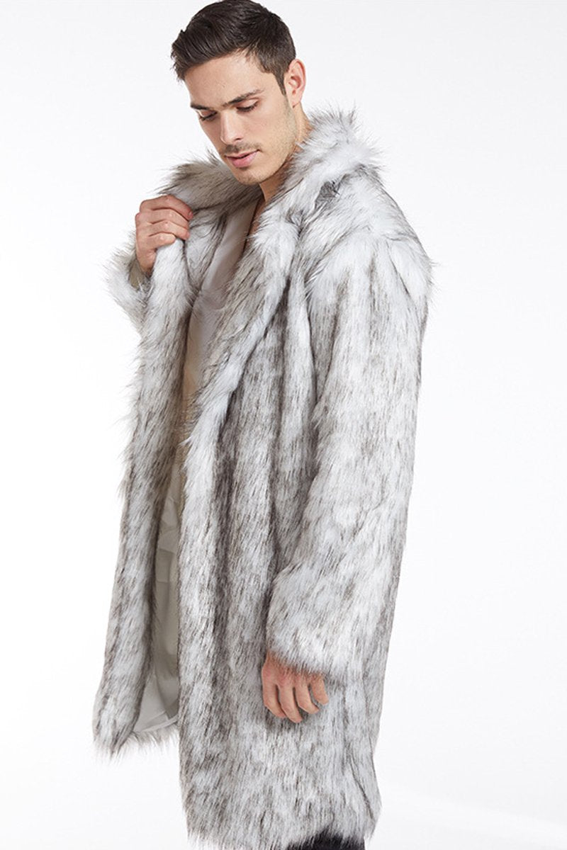 Men's Doll Fur Long Coat Costume Faux Fur