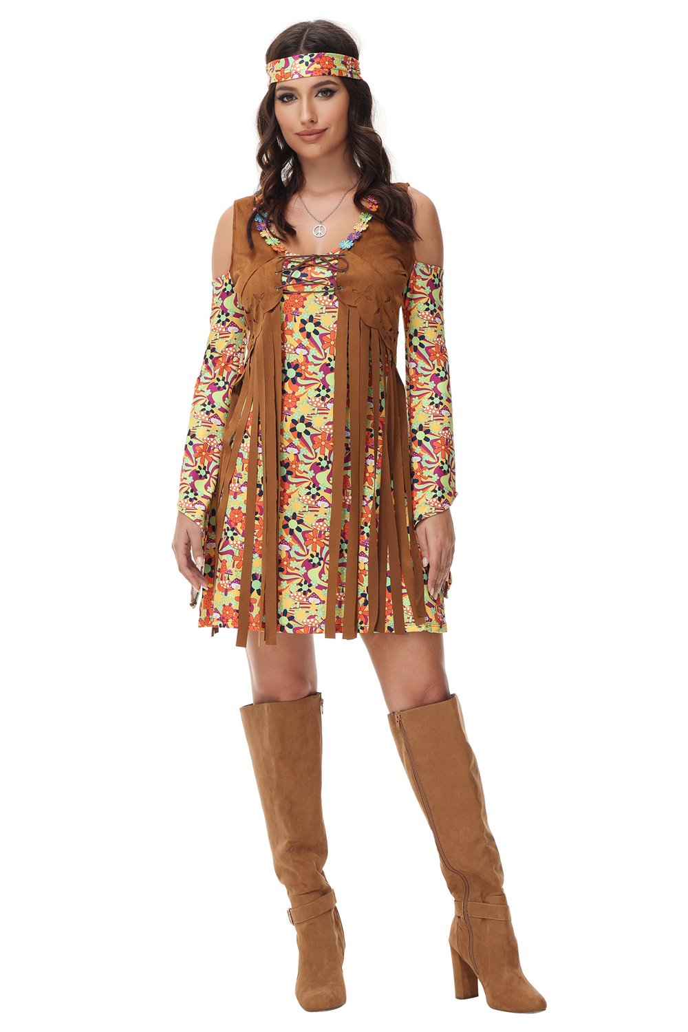 Pure Hippie Costume Classic Retro Style Dress for Women