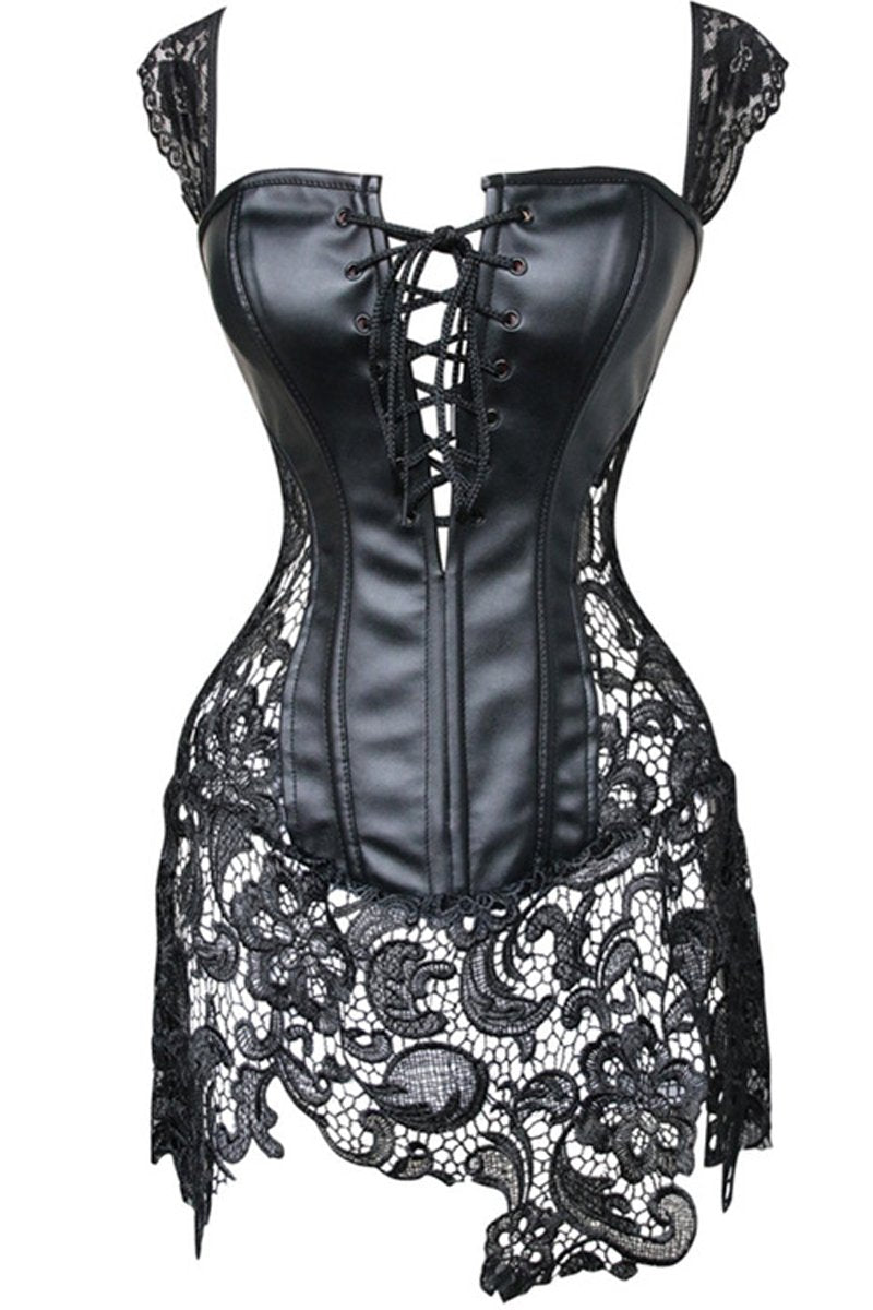 Leather Lace Up Corset Lingerie