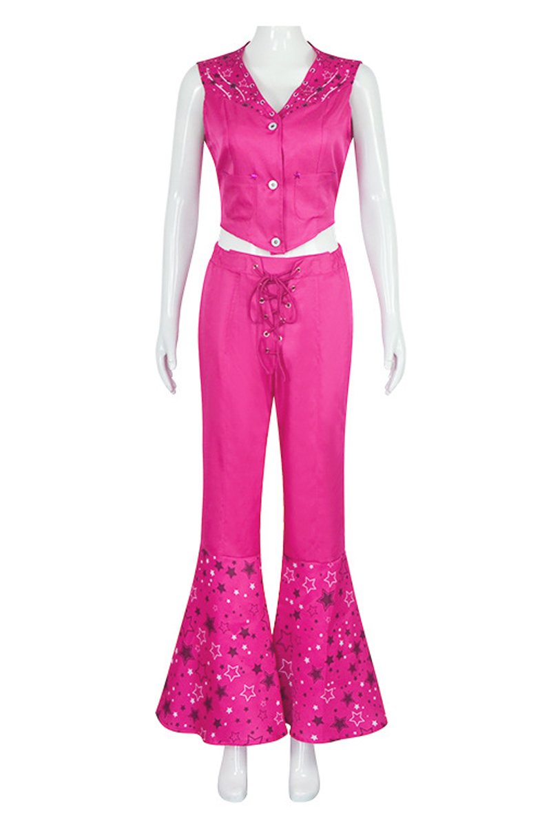 Pink Western Girl Star Barbie Costume For Women