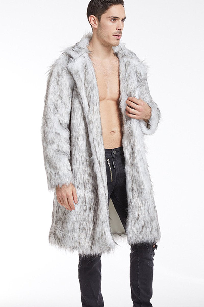 Men's Doll Fur Long Coat Costume Faux Fur