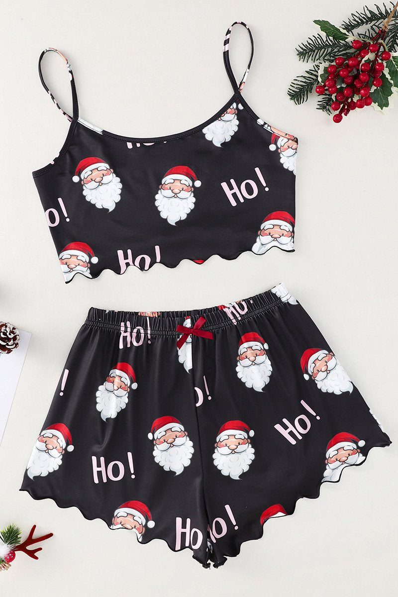 Cozy Christmas Winter Night Women Cami Sleepwear Lingerie Set