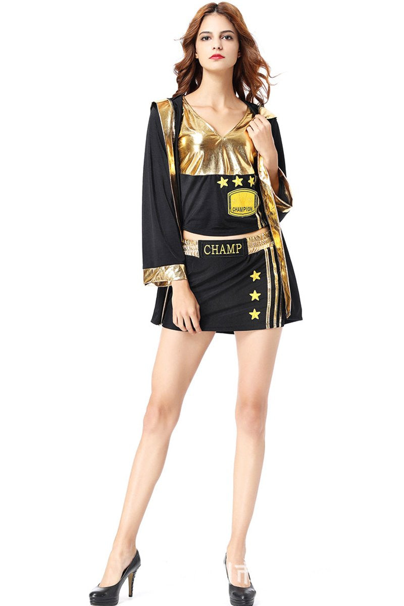 Boxing Champion Cheerleader Sport Costume For Women