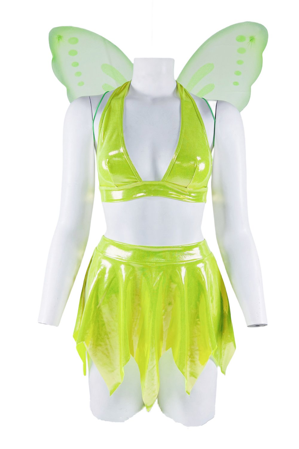 Green Lingerie Dress Fairy Costume With Wings Halloween