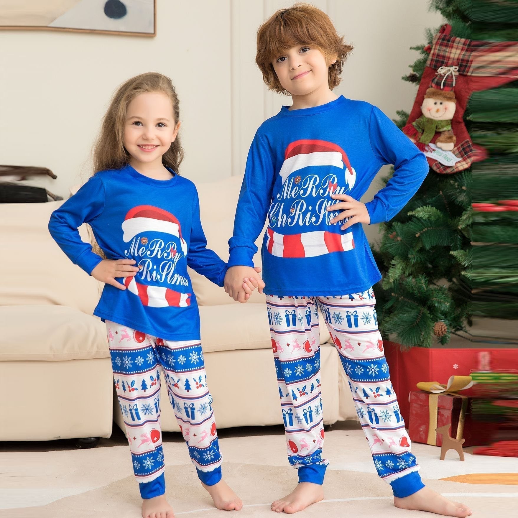 Christmas Hat Letters Snowflakes Family Couples Matching Pajamas Party Sets - ciclove