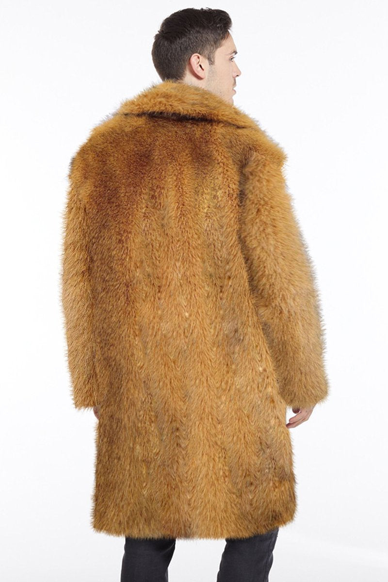 Men's Doll Fur Long Coat Costume Faux Fur