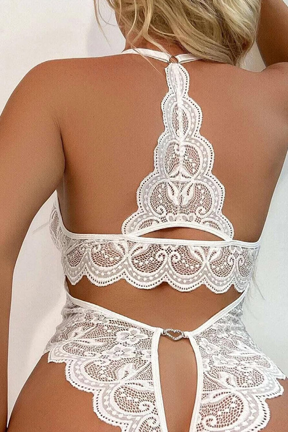 Low Cut Lace Heart Desire Racerback Teddy Lingerie