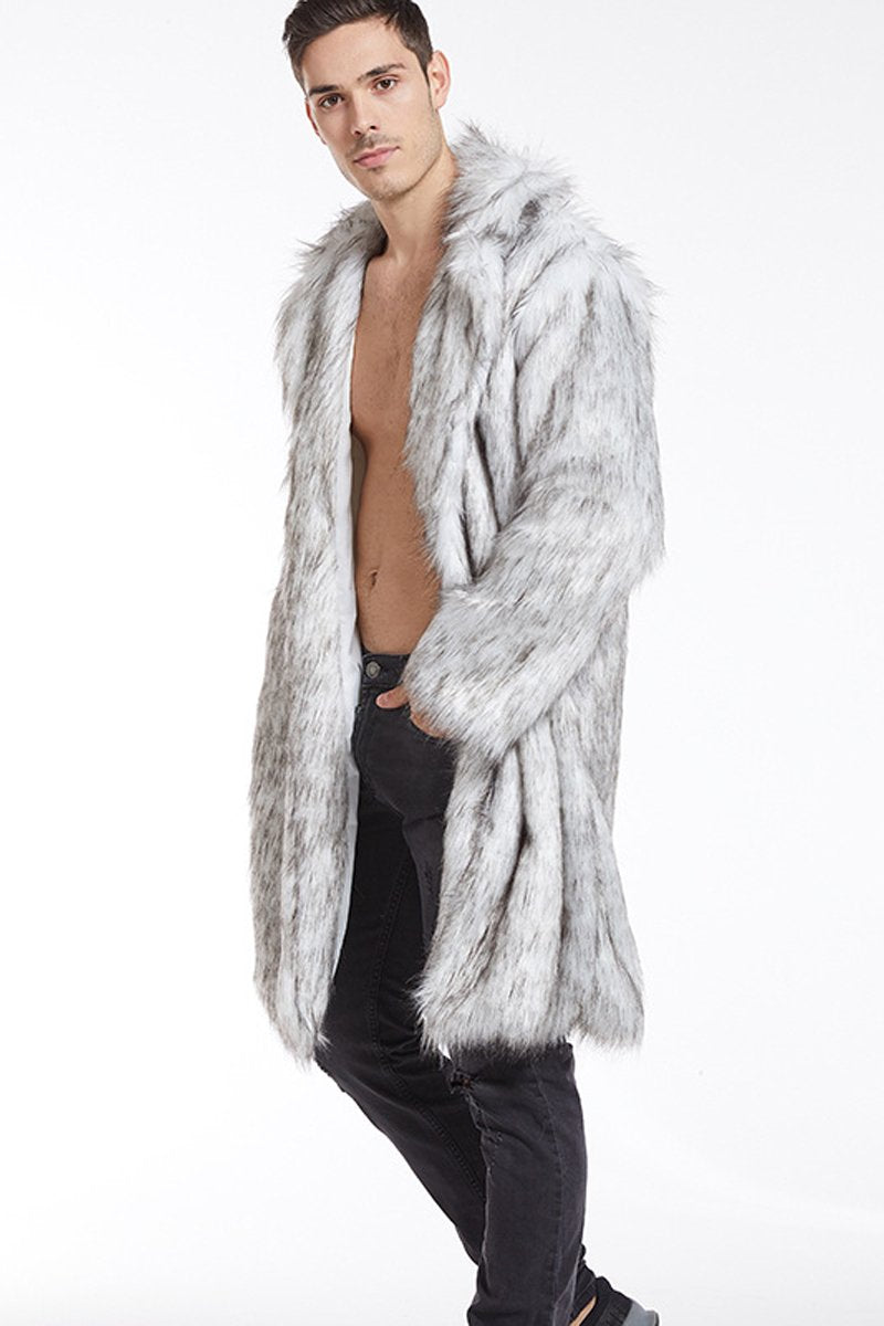 Men's Doll Fur Long Coat Costume Faux Fur