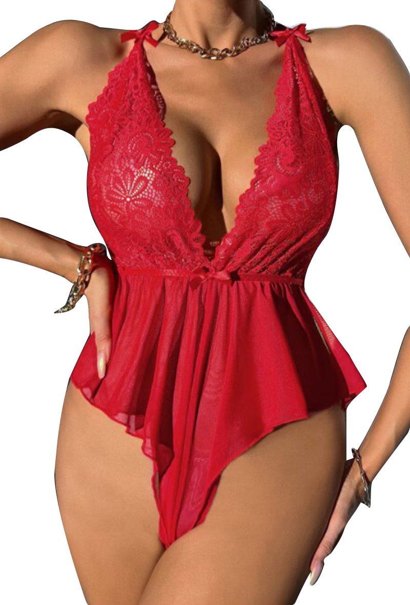 Seductive Low Cut Romper Women Lingerie