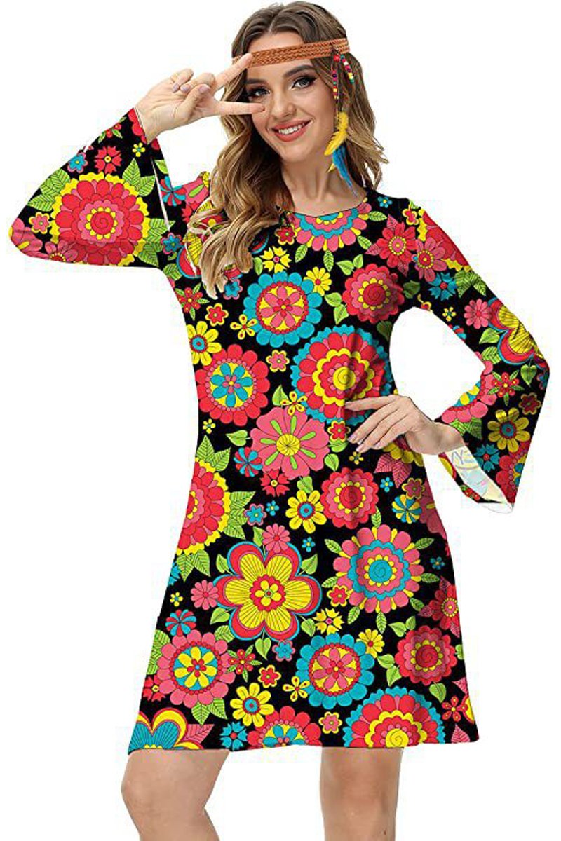 Hippie Psychedelic Retro Costume for Women