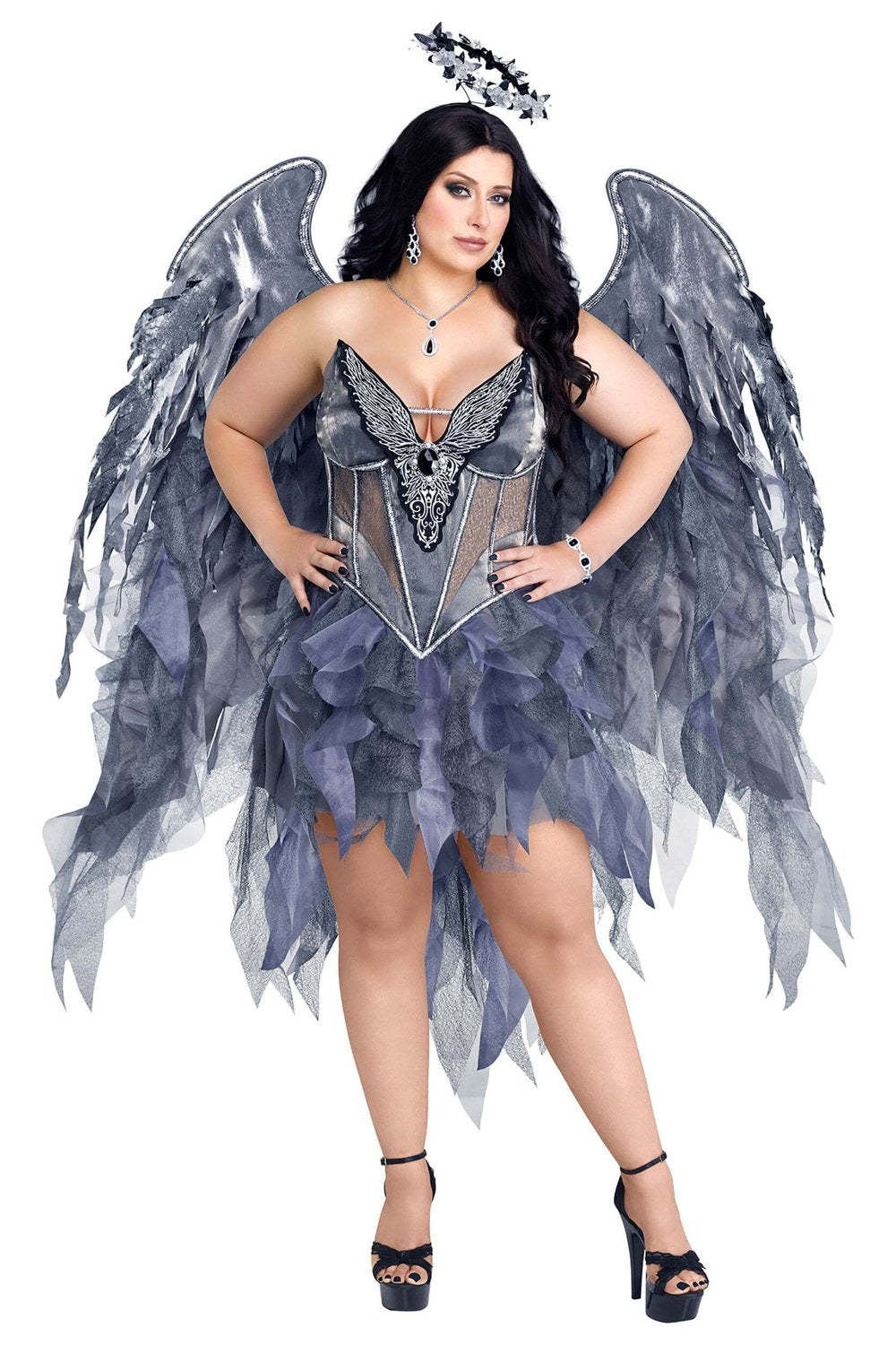 Deluxe Heavenly Angel Costume With Wing For Women