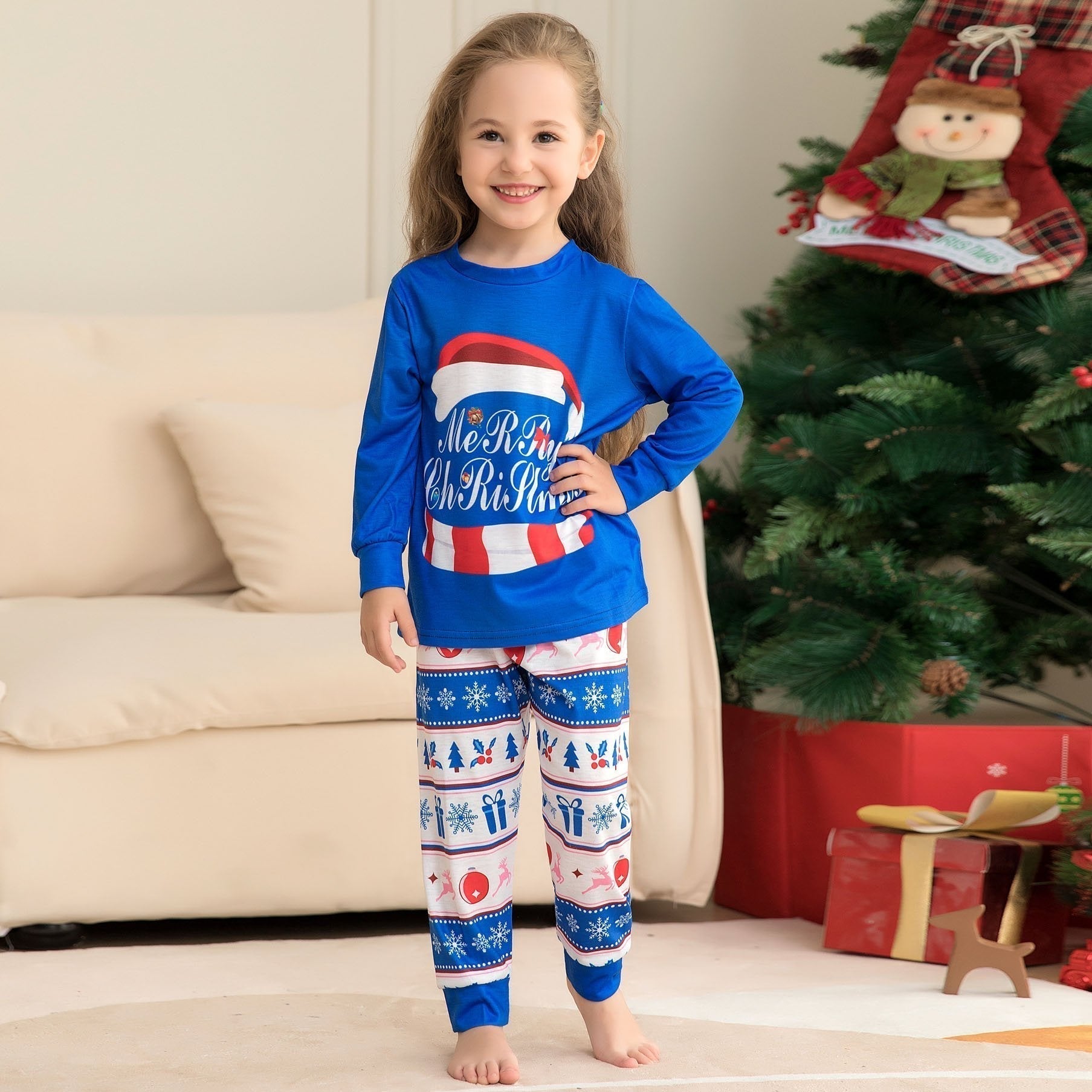 Christmas Hat Letters Snowflakes Family Couples Matching Pajamas Party Sets - ciclove