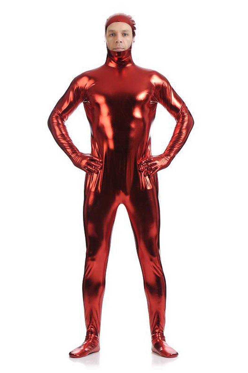 Men's Show Face Jumpsuit Gummed Zentai Catsuits