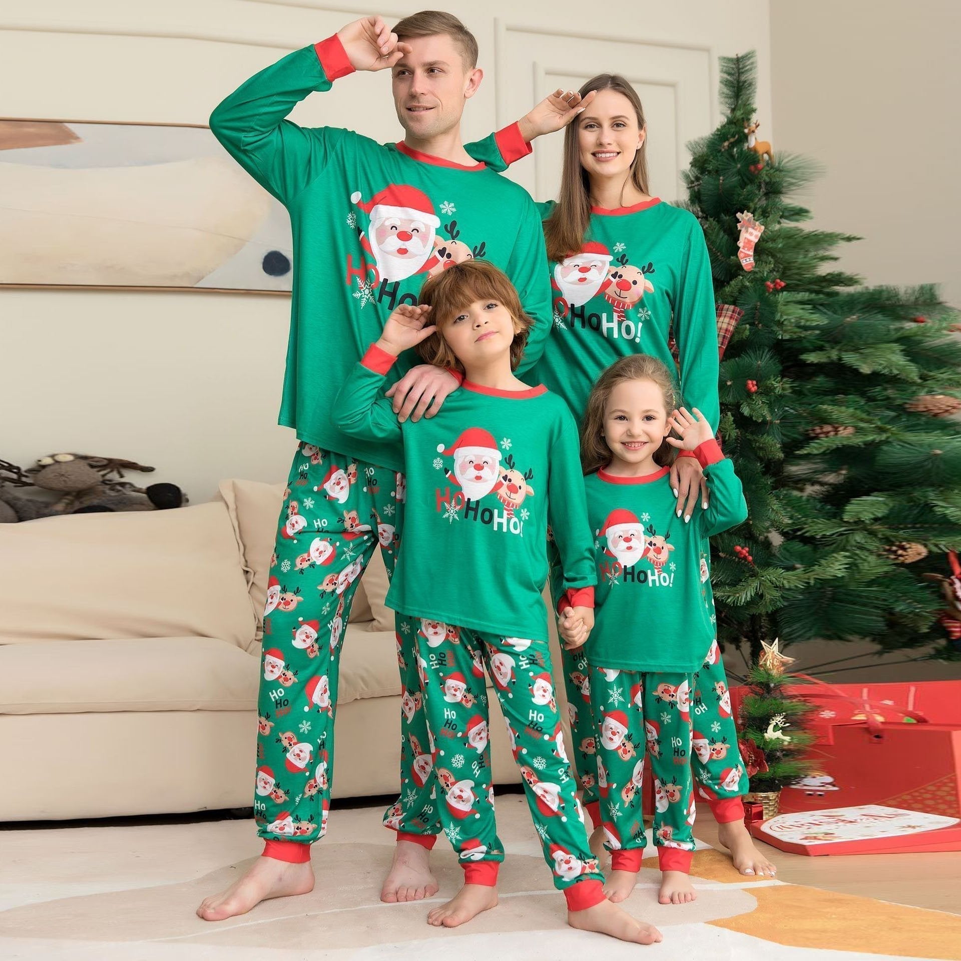 Christmas Santa Claus Print Family Couples Matching Pajamas Party Sets - ciclove