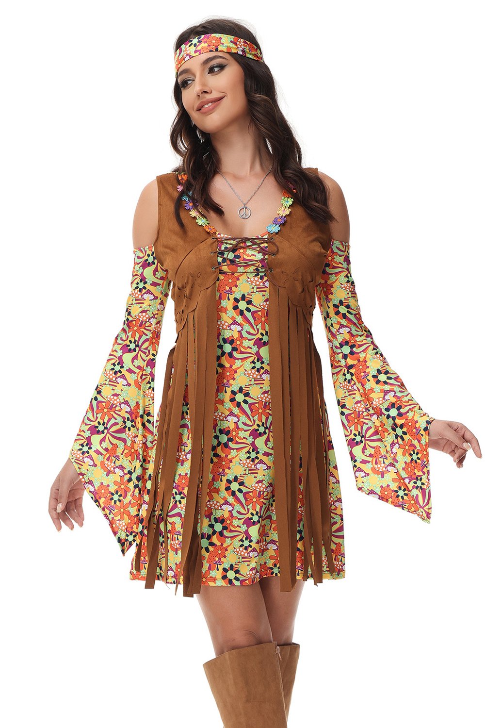 Pure Hippie Costume Classic Retro Style Dress for Women