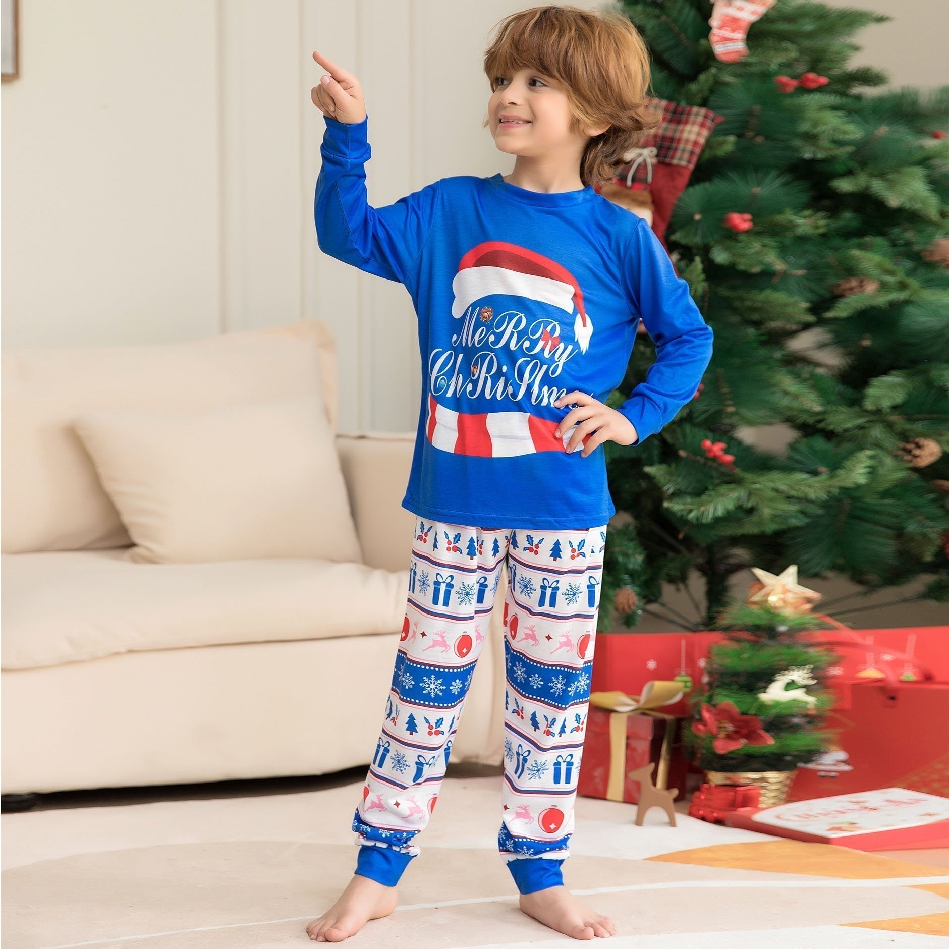 Christmas Hat Letters Snowflakes Family Couples Matching Pajamas Party Sets - ciclove