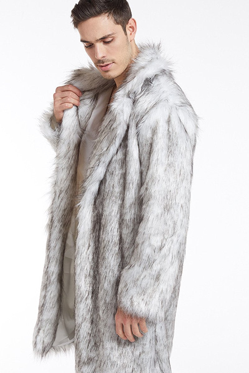 Men's Doll Fur Long Coat Costume Faux Fur