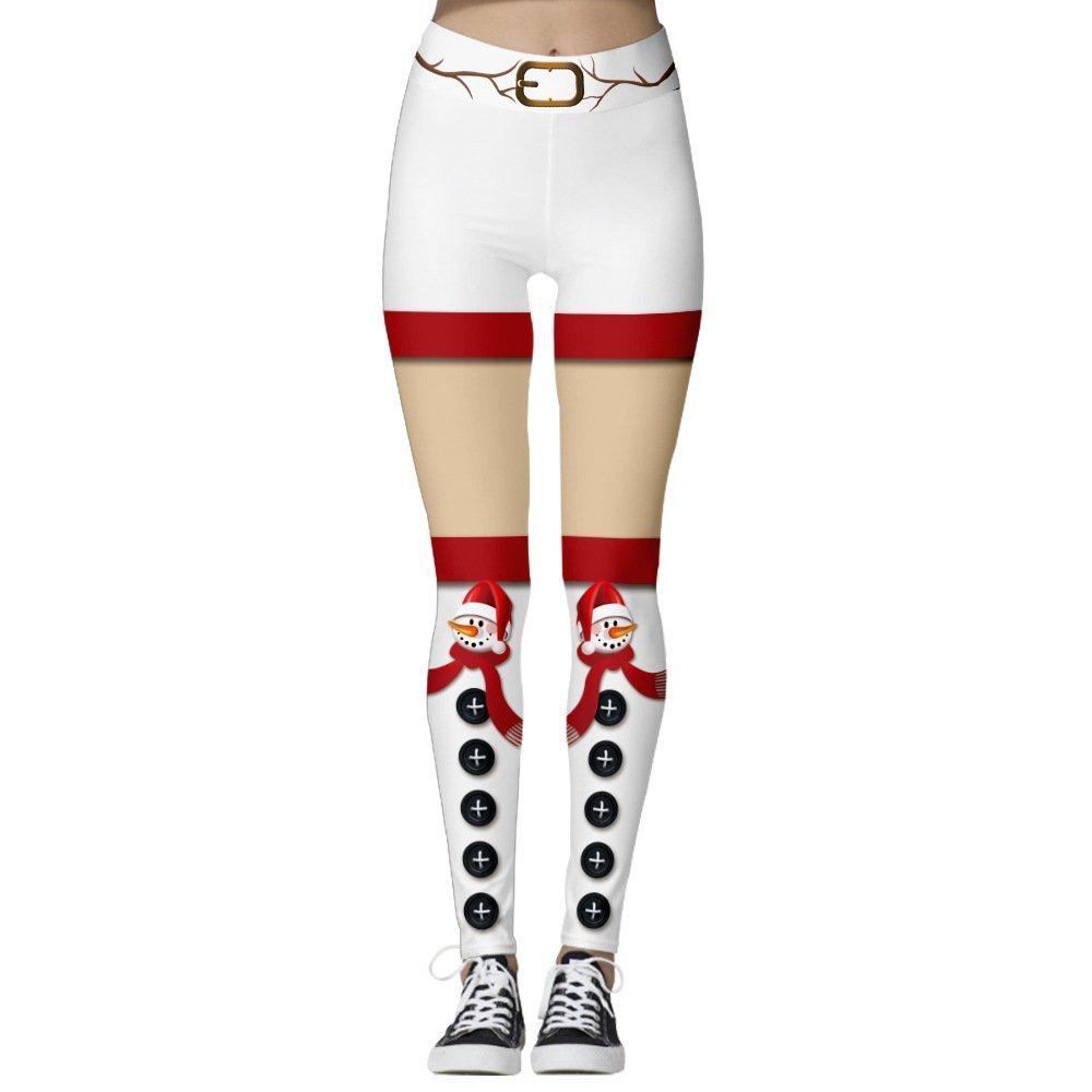 Christmas Pants Leggings Printed Cropped Pants Women