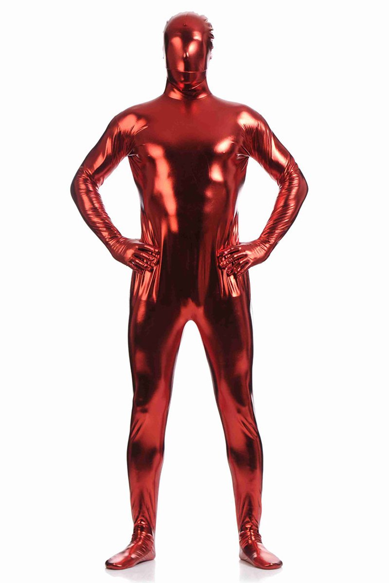 Men's Fully-Enclosed Jumpsuit Gummed Zentai Catsuits