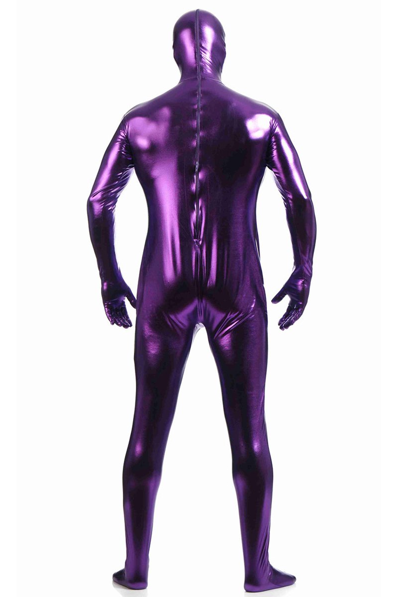 Men's Fully-Enclosed Jumpsuit Gummed Zentai Catsuits