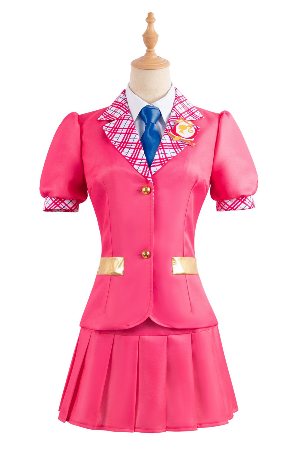 Barbie Doll Pink Schoolgirl Women Sailor Uniform Costume Fancy Dress