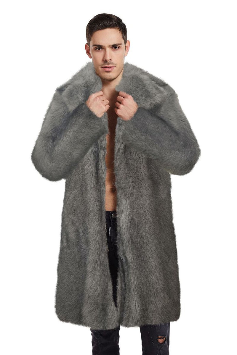 Men's Doll Fur Long Coat Costume Faux Fur