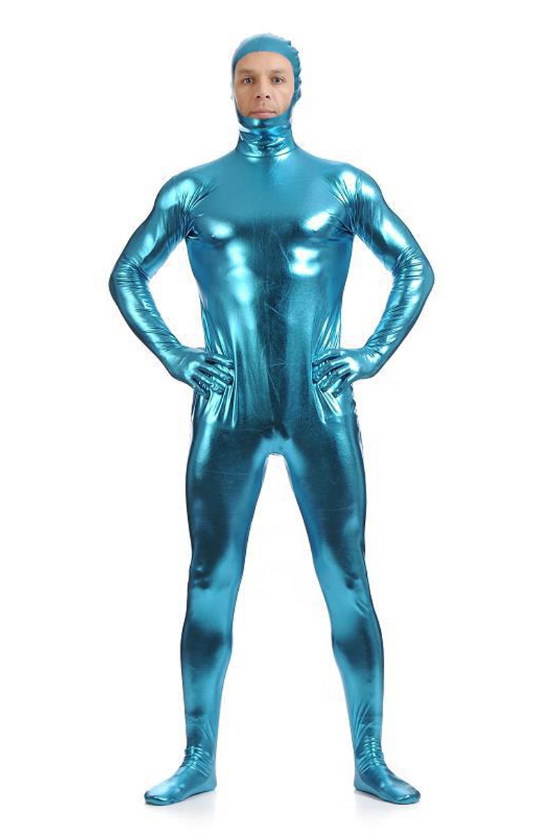 Men's Show Face Jumpsuit Gummed Zentai Catsuits