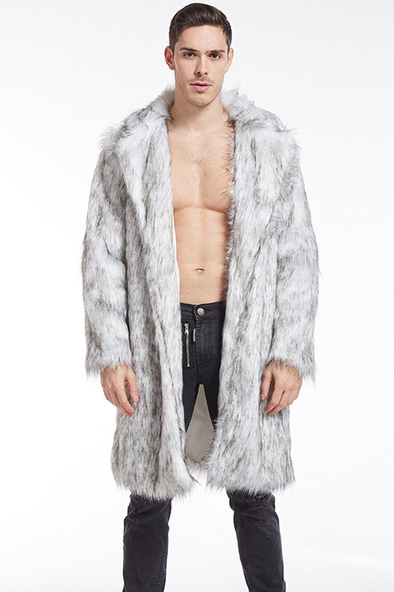 Men's Doll Fur Long Coat Costume Faux Fur