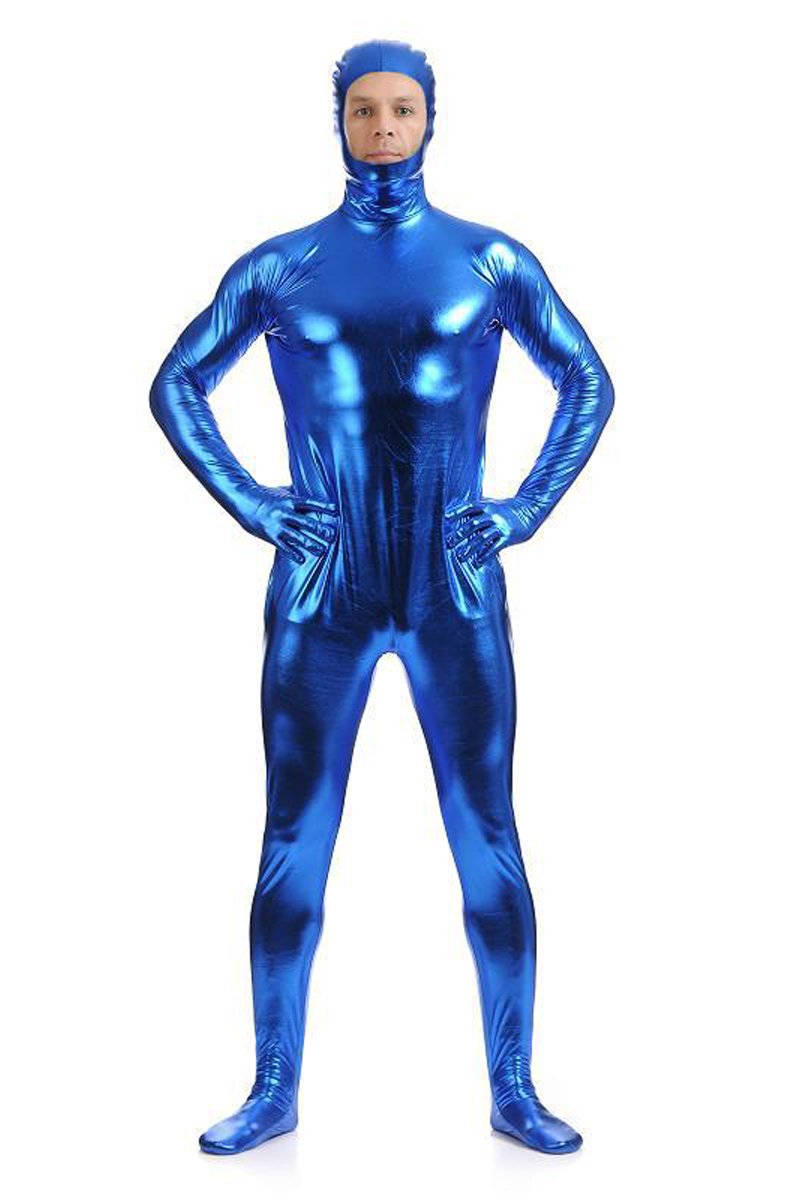 Men's Show Face Jumpsuit Gummed Zentai Catsuits