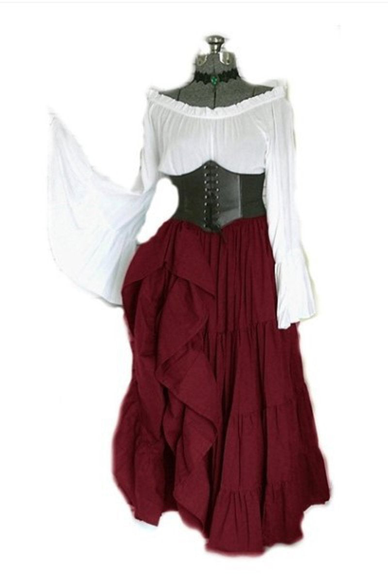 Steampunk Seductress Costume Women Medieval Long Dress