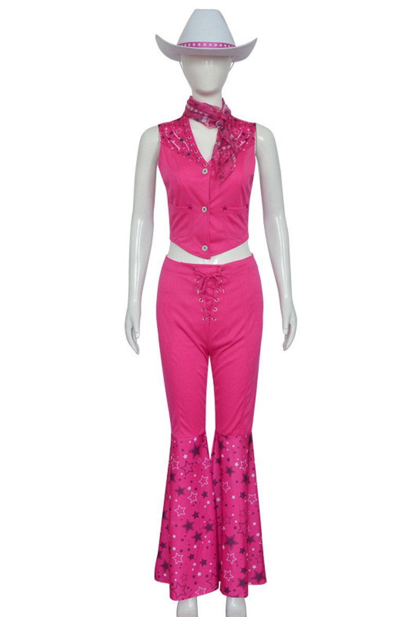 Pink Western Girl Star Barbie Costume For Women