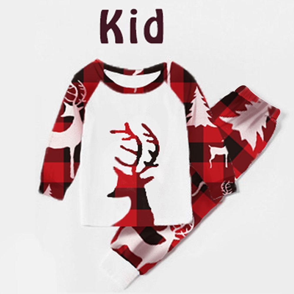 Christmas Halloween Christmas Deer Head Print Family Matching Pajamas Set