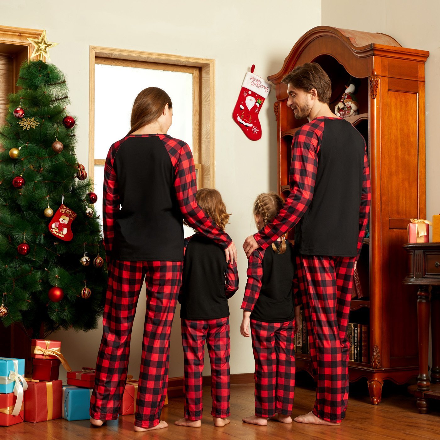 BuyLucky Deer Print Black Christmas Family Couples Matching Pajamas Party Sets Now Cheaper With 3 - 5 Days Ship - PajamasBuy