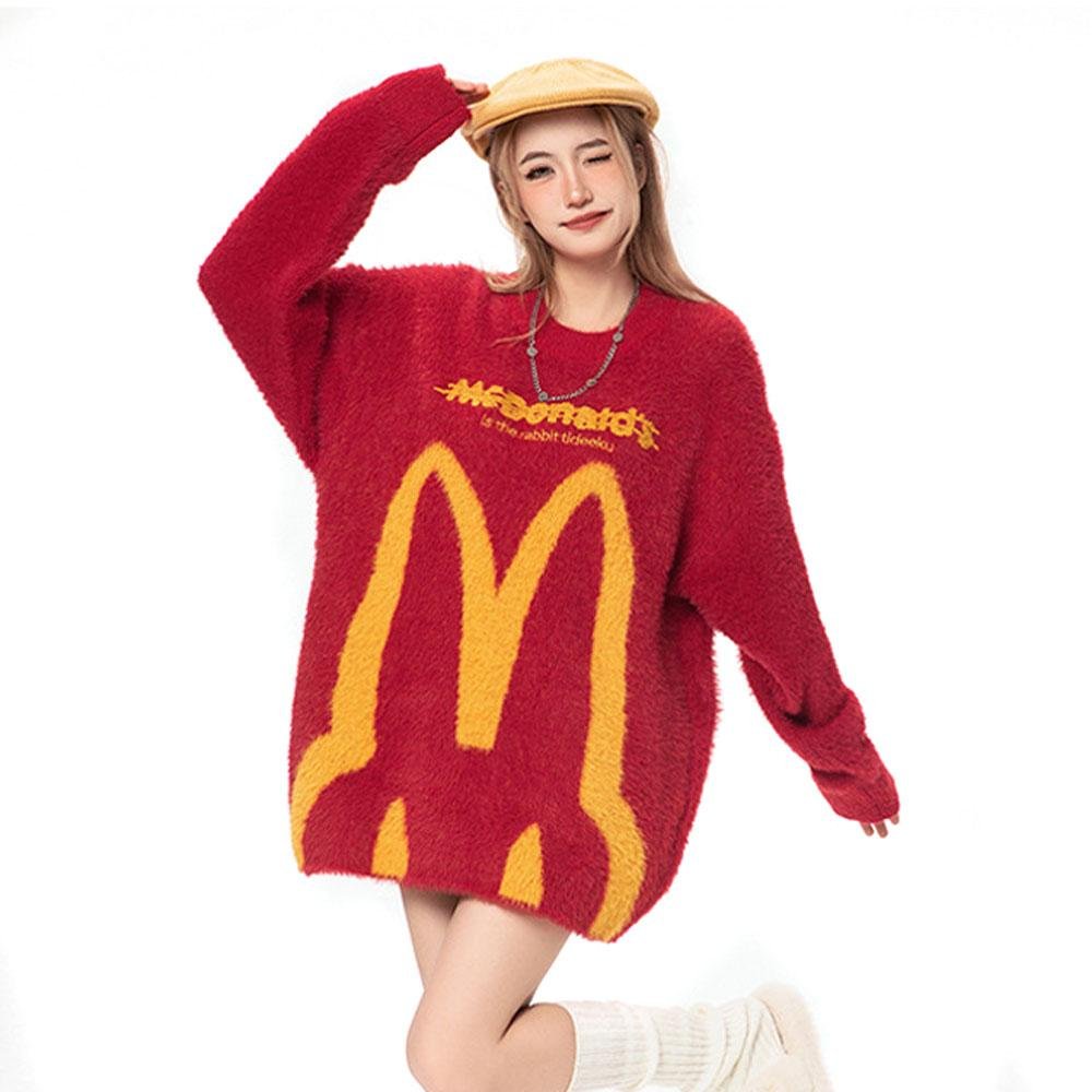 BuyMcDonald's New Year pullover Christmas sweater for Couple Women Men Now Cheaper With 3 - 5 Days Ship - PajamasBuy